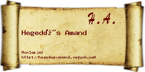 Hegedűs Amand névjegykártya