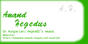 amand hegedus business card